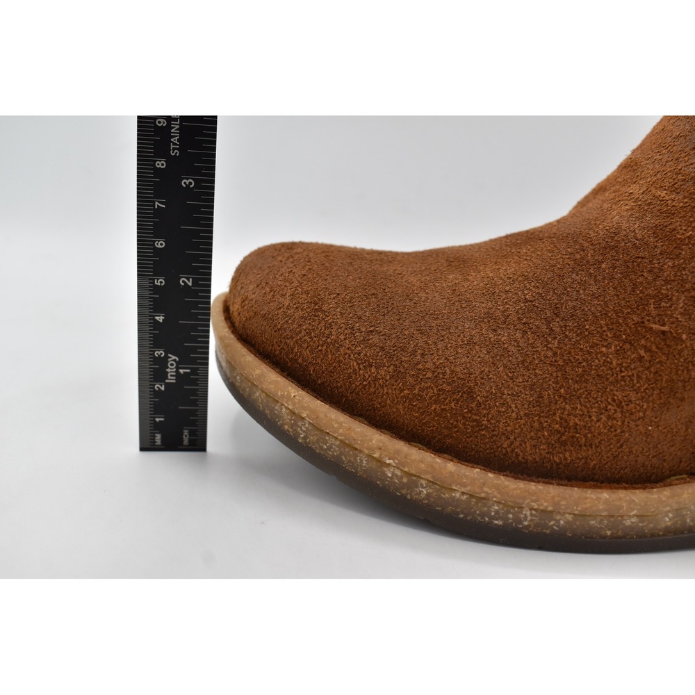 Born Women Size 8 Viv Brown Distressed Leather Zip Western Wedge Booties Boots - Picture 12 of 13